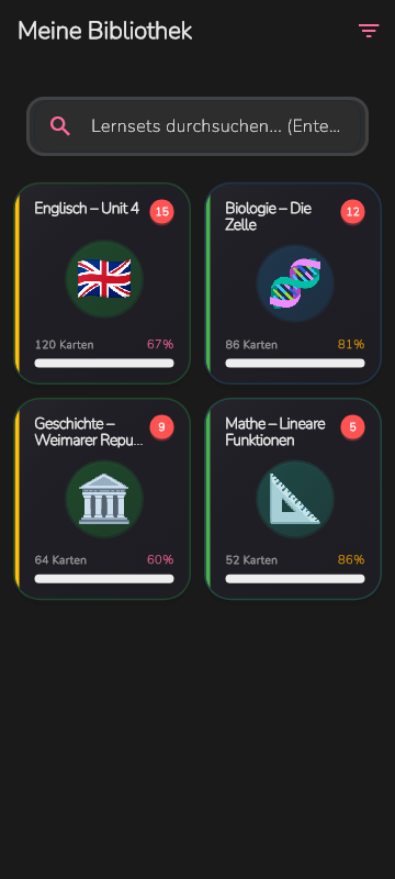 MemoSprint App Dashboard Dark Mode